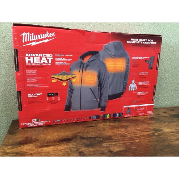 Milwaukee M12 Heated Hoodie Kit Gray Size 2XL Battery Charger Included Unisex - Picture 3 of 5